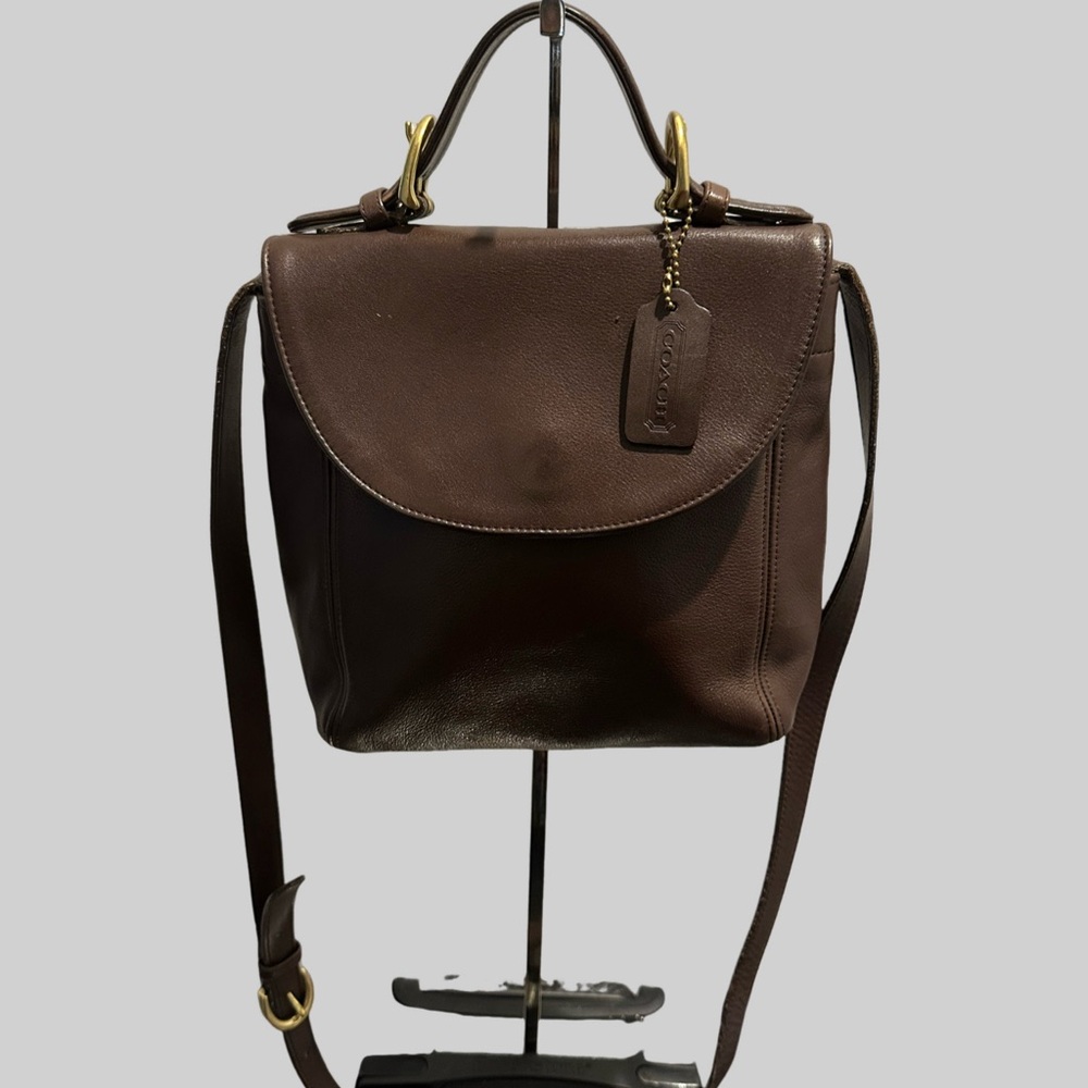 Vintage Coach Soho Legacy 4158 British Tan Leather Top Handle Crossbody Bag - Picture 2 of 14
